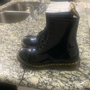 Brand New Black Patent Leather Dr. Martens Boots!!! Never Worn!!!